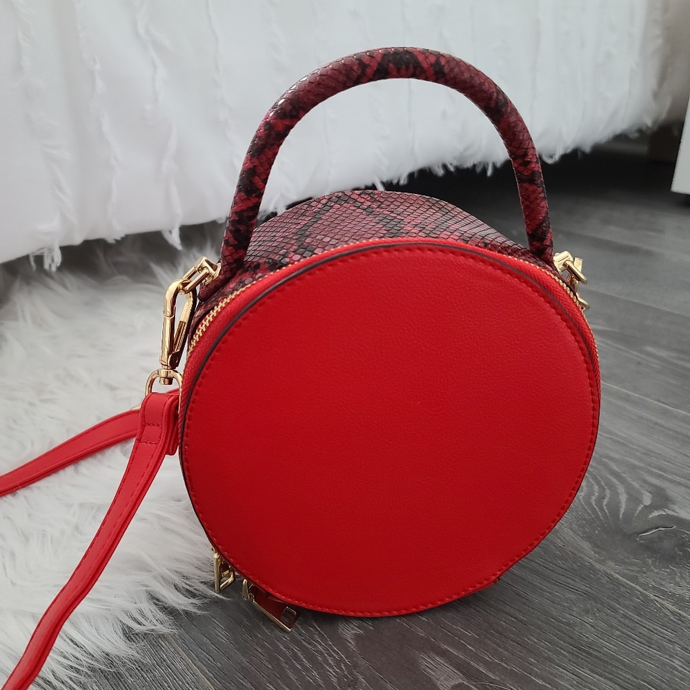 Red Snakeskin Crossbody Bag
